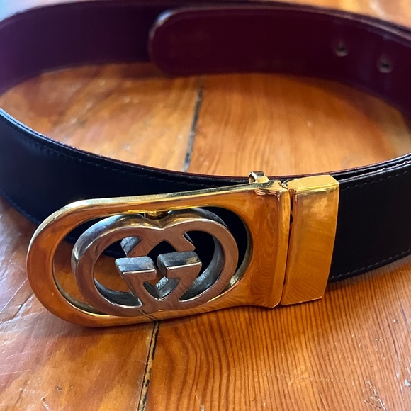 GUCCI 1970\'s Leather Gold tone/Silver Tone Belt main image 4